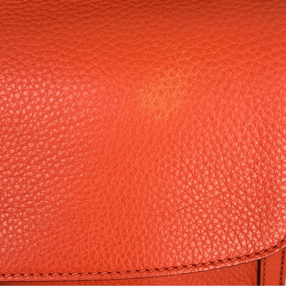 GUCCI Bamboo Daily Leather Flap Shoulder Bag- Orange - Picture 9 of 13